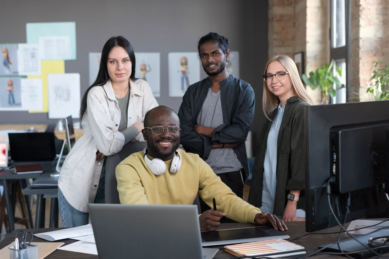 Team members in an office
