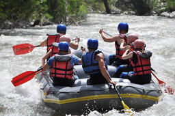 A group of people enjoying rafting